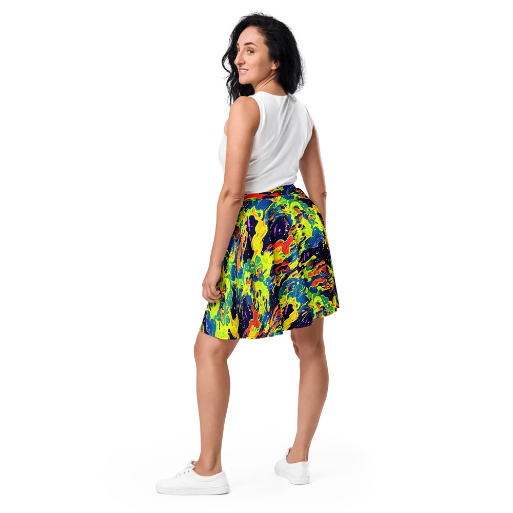 Ultramarine Heat on Skater Skirt — Back