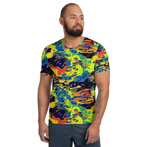 Ultramarine Heat on a Men's Athletic T-Shirt