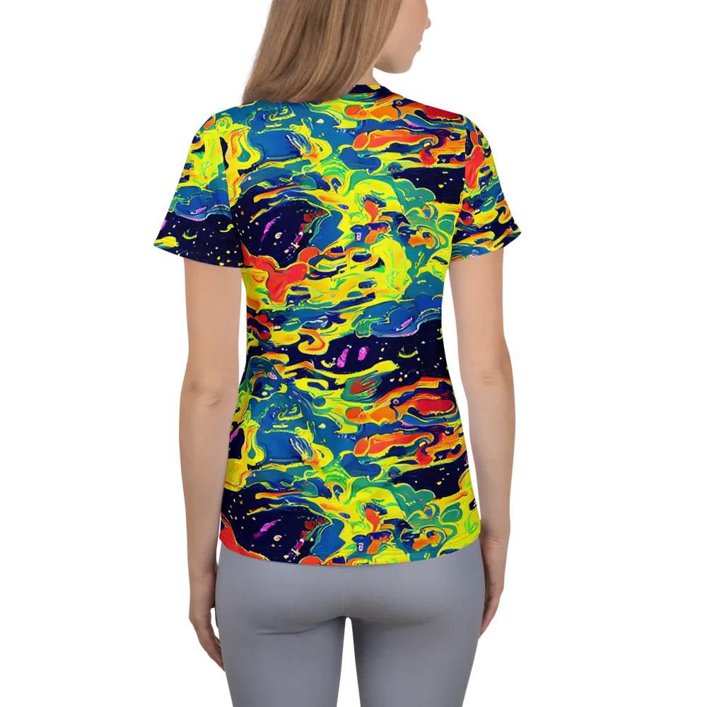 Ultramarine Heat on Women's Athletic T-Shirt — Back