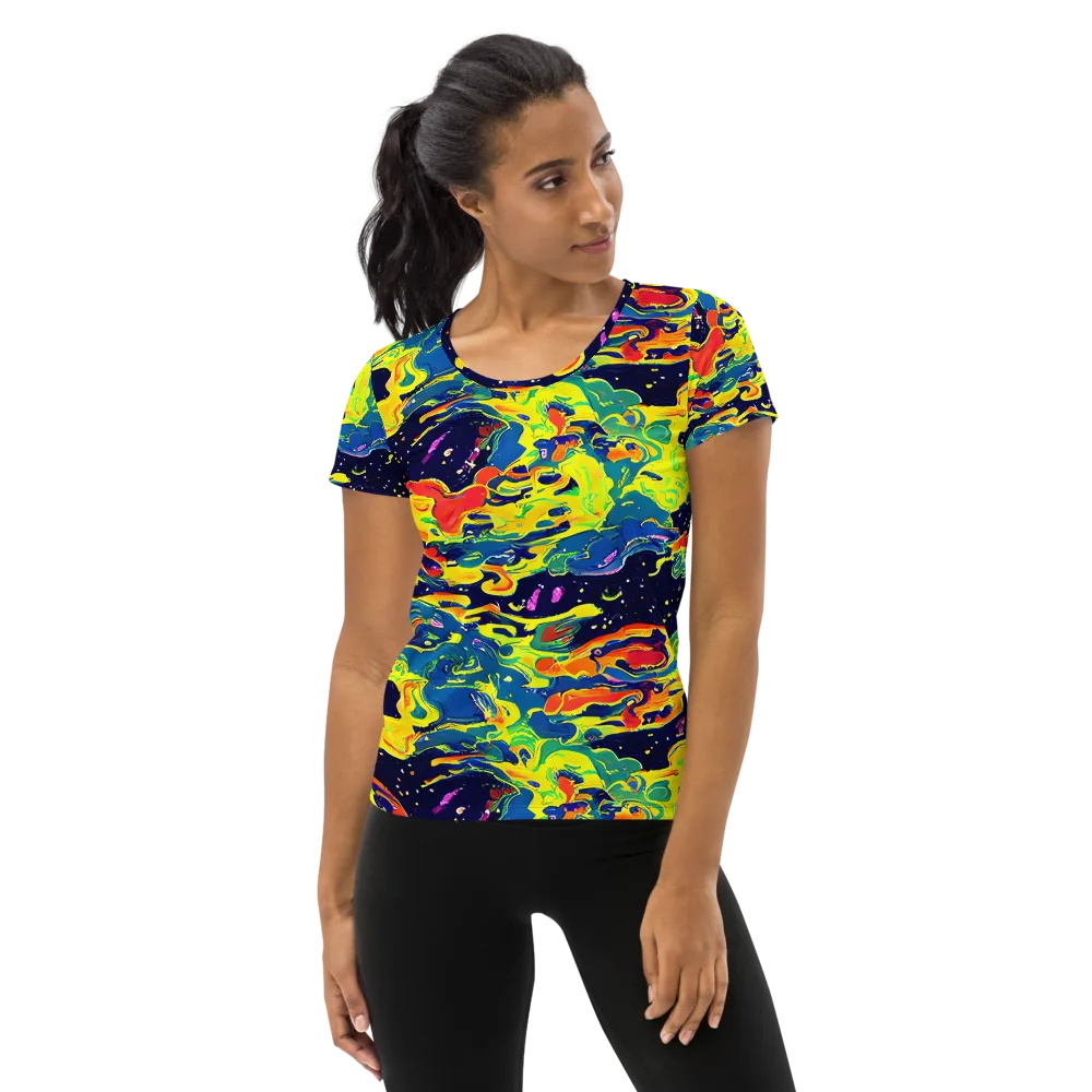 Ultramarine Heat on Women's Athletic T-Shirt — Front
