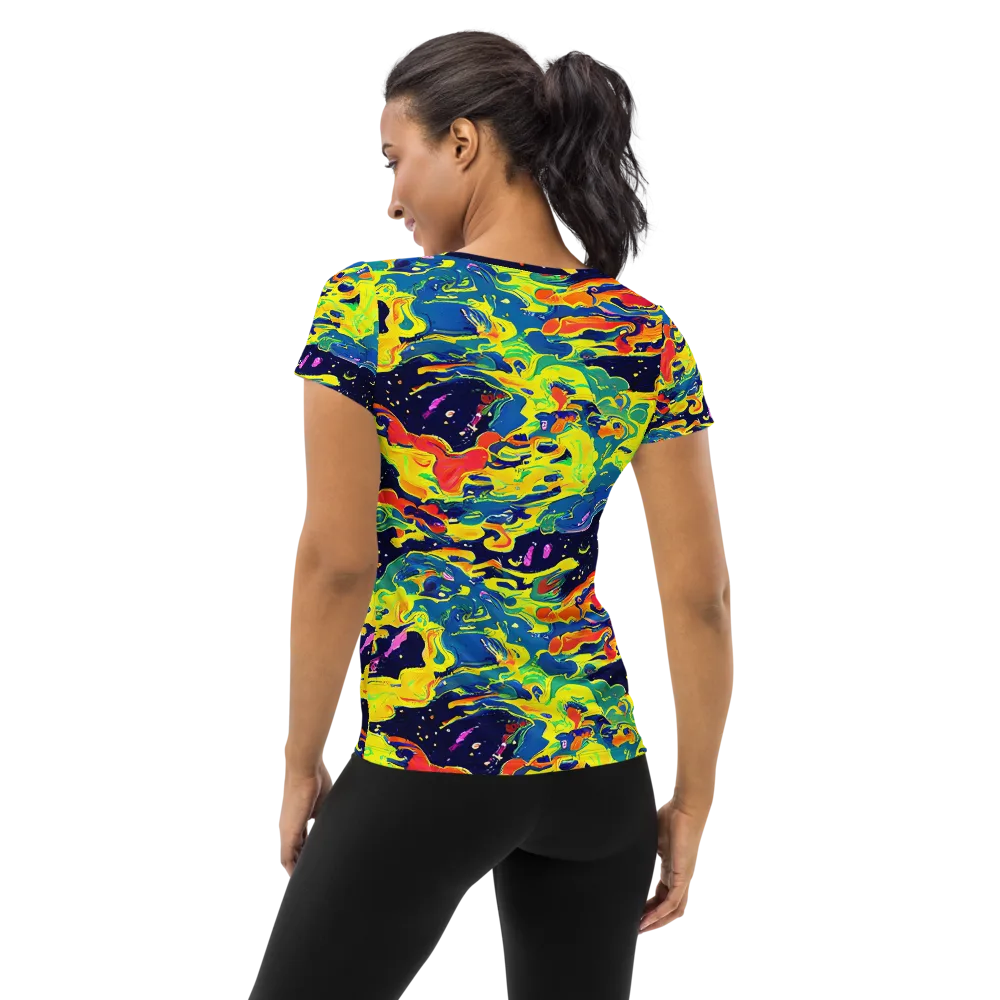 Ultramarine Heat on Women's Athletic T-Shirt — Back