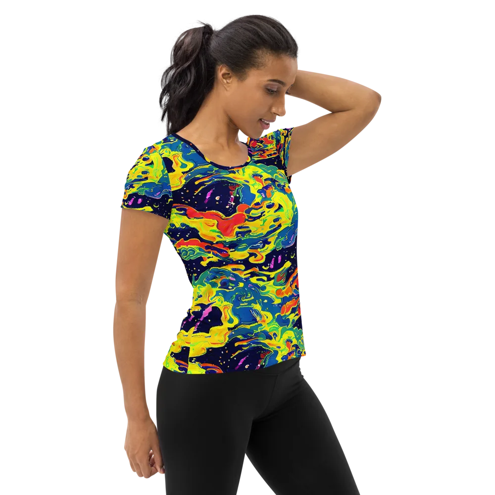 Ultramarine Heat on Women's Athletic T-Shirt — Right