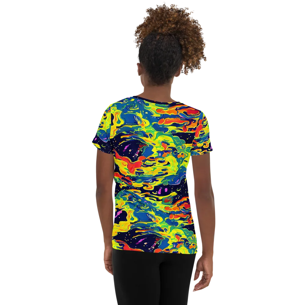 Ultramarine Heat on Women's Athletic T-Shirt — Back