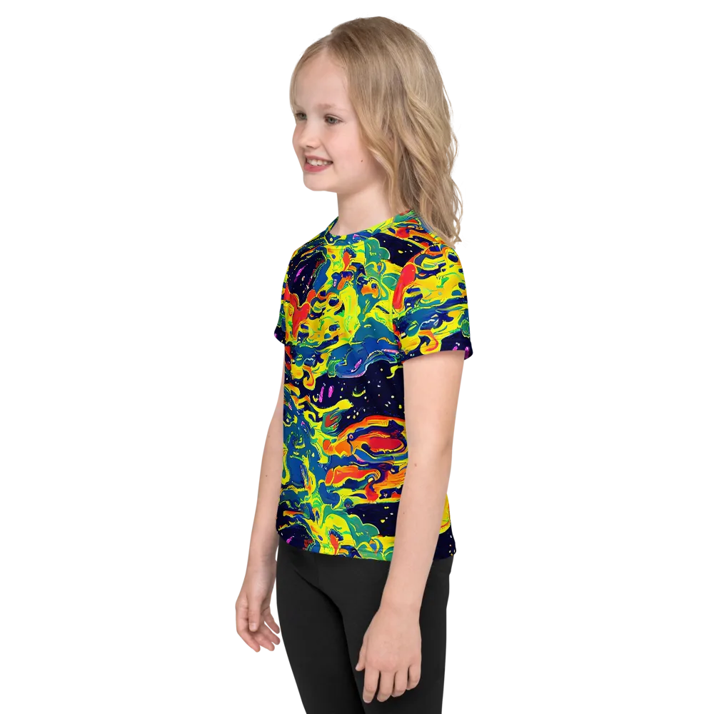 Ultramarine Heat on Kids Crew Neck T-Shirt — Left