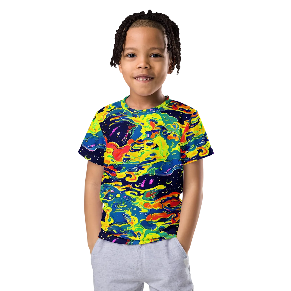 Ultramarine Heat on Kids Crew Neck T-Shirt — Front