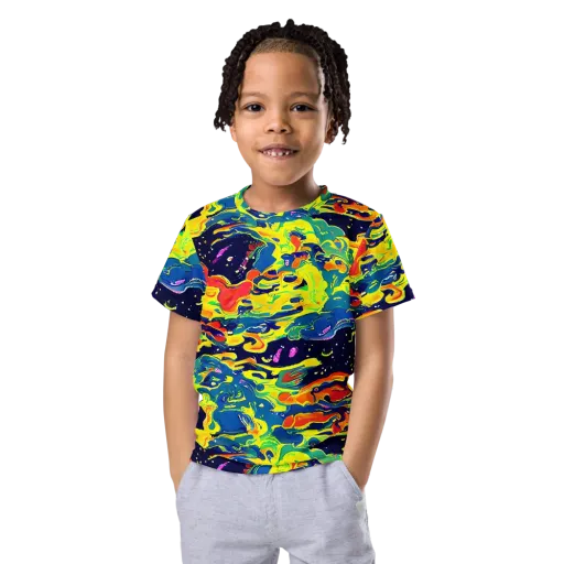 Ultramarine Heat on a Kids Crew Neck T-Shirt