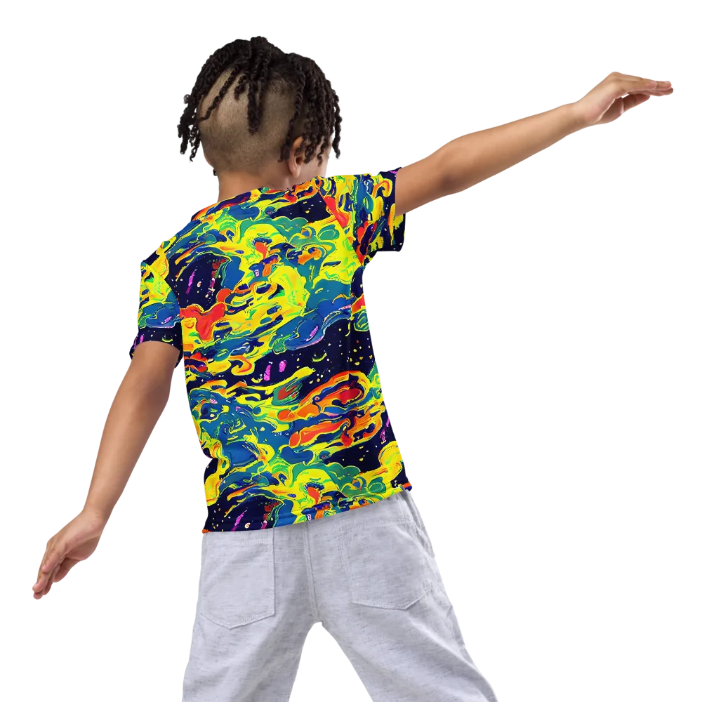 Ultramarine Heat on Kids Crew Neck T-Shirt — Back