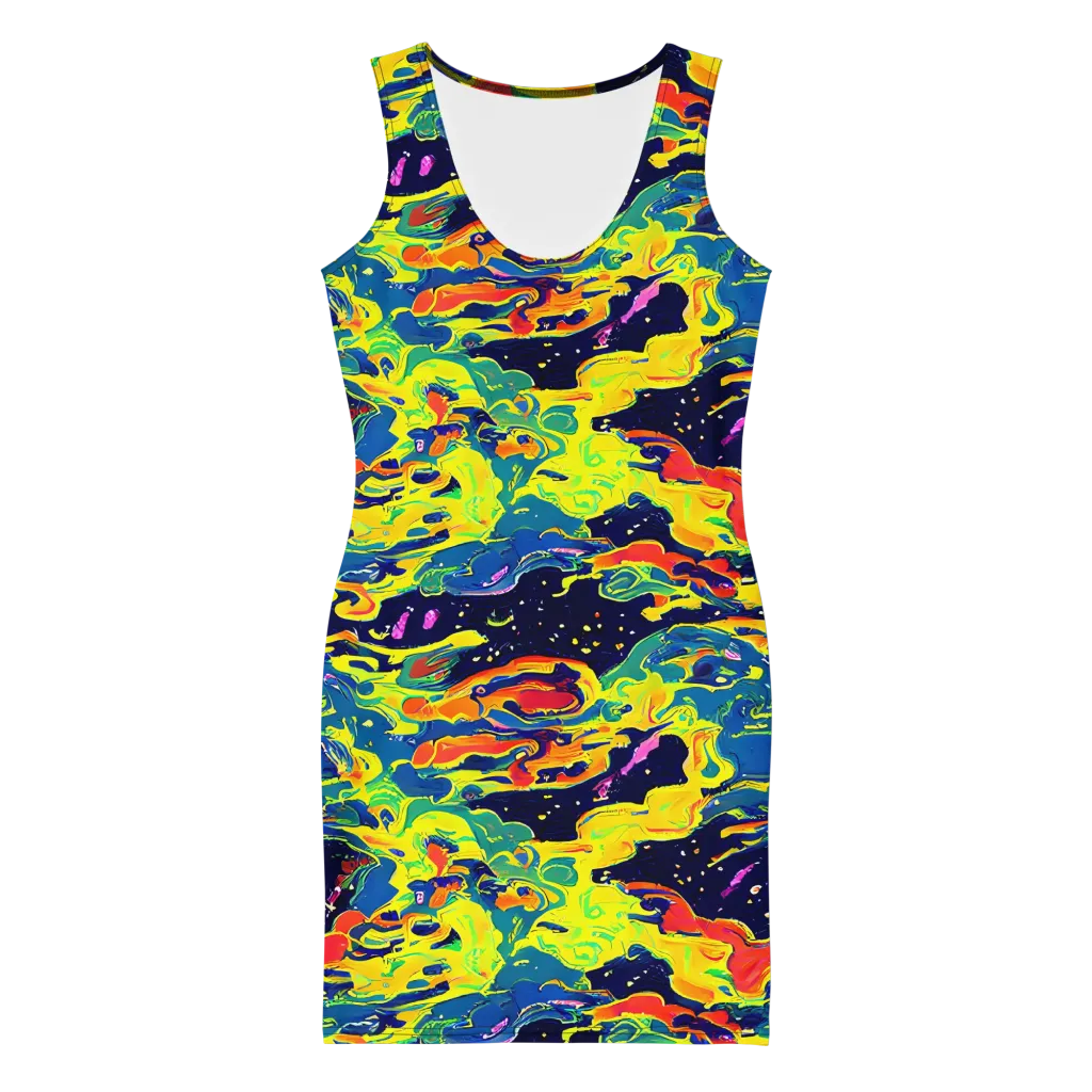 Ultramarine Heat on Bodycon Dress — Front