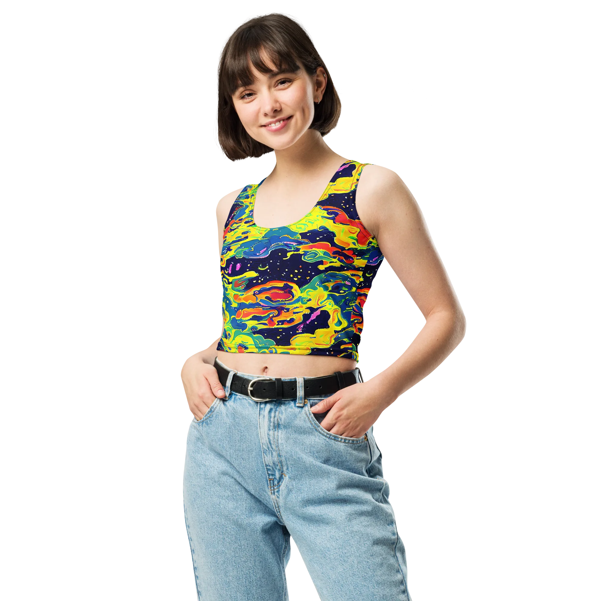 Ultramarine Heat on Crop Top — Front