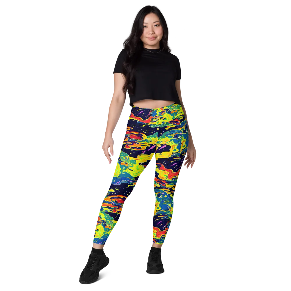 Ultramarine Heat on Leggings with Pockets — Front