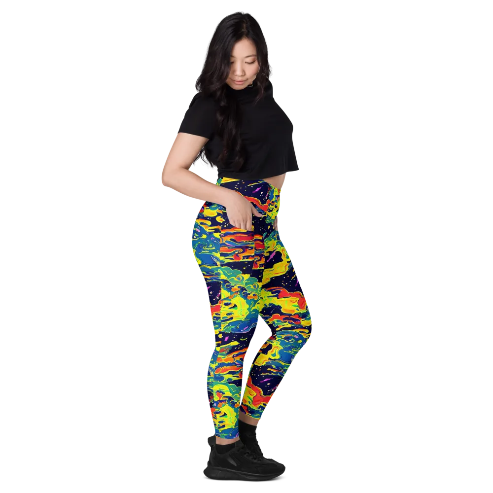 Ultramarine Heat on Leggings with Pockets — Right