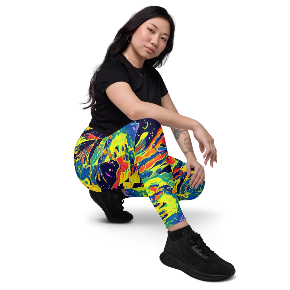 Ultramarine Heat on Leggings with Pockets — Right Front