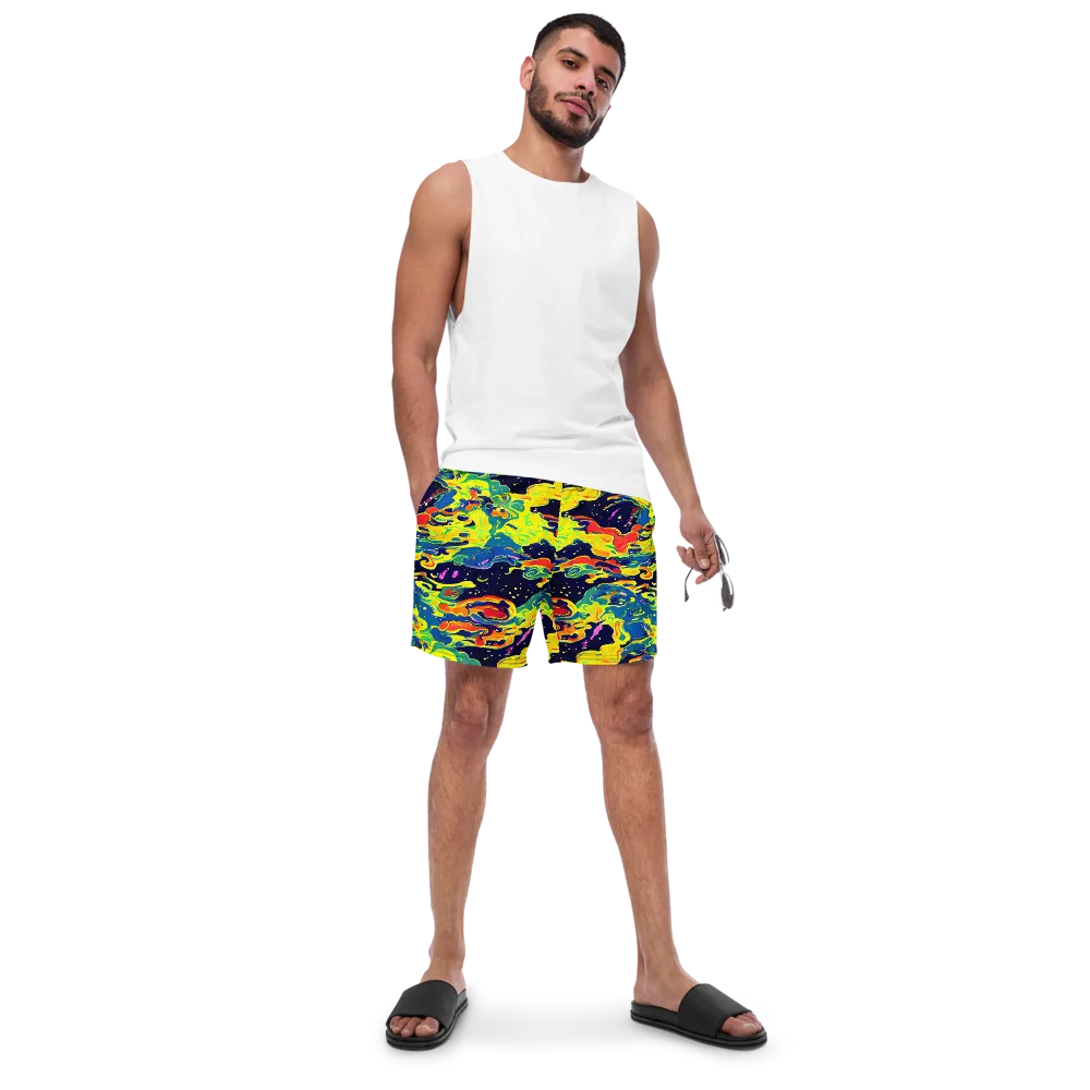 Ultramarine Heat on Swim Trunks — Front
