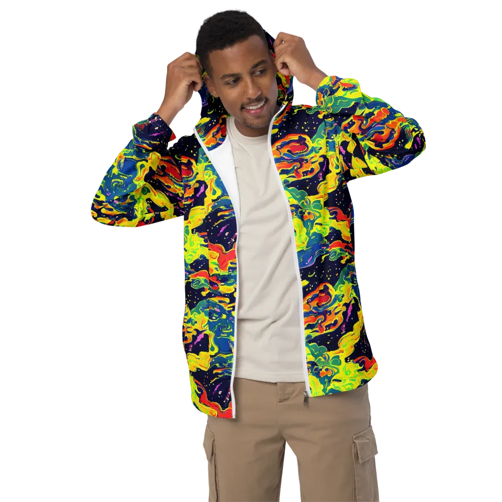 Ultramarine Heat on Men's Windbreaker — Front