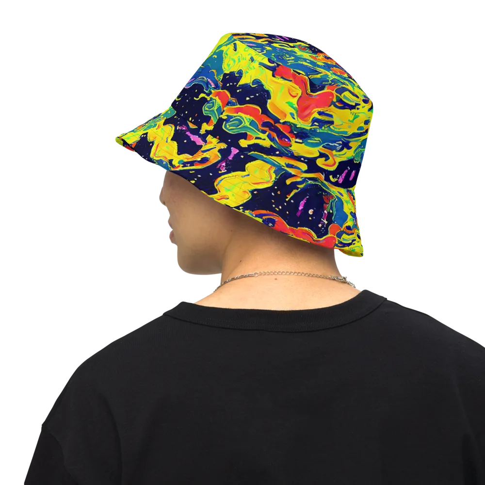 Ultramarine Heat on Reversible Bucket Hat — Back Inside