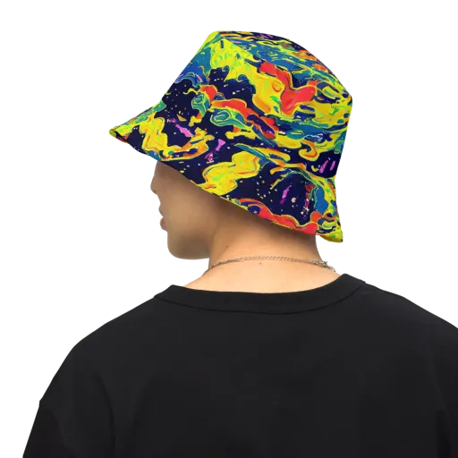 Ultramarine Heat on a Reversible Bucket Hat