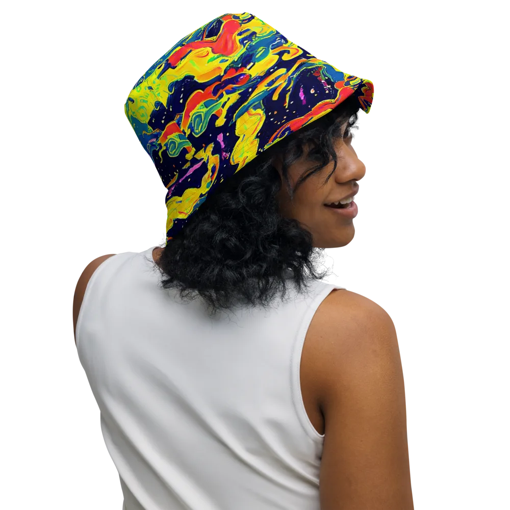 Ultramarine Heat on Reversible Bucket Hat — Right Outside