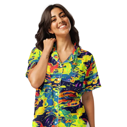 Ultramarine Heat on a Women's Short Sleeve Pajama Top