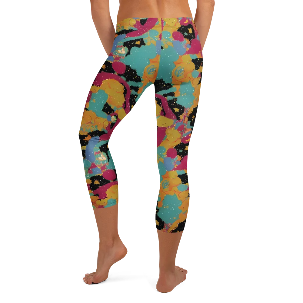 Saturated Reverie on Capri Leggings — Back