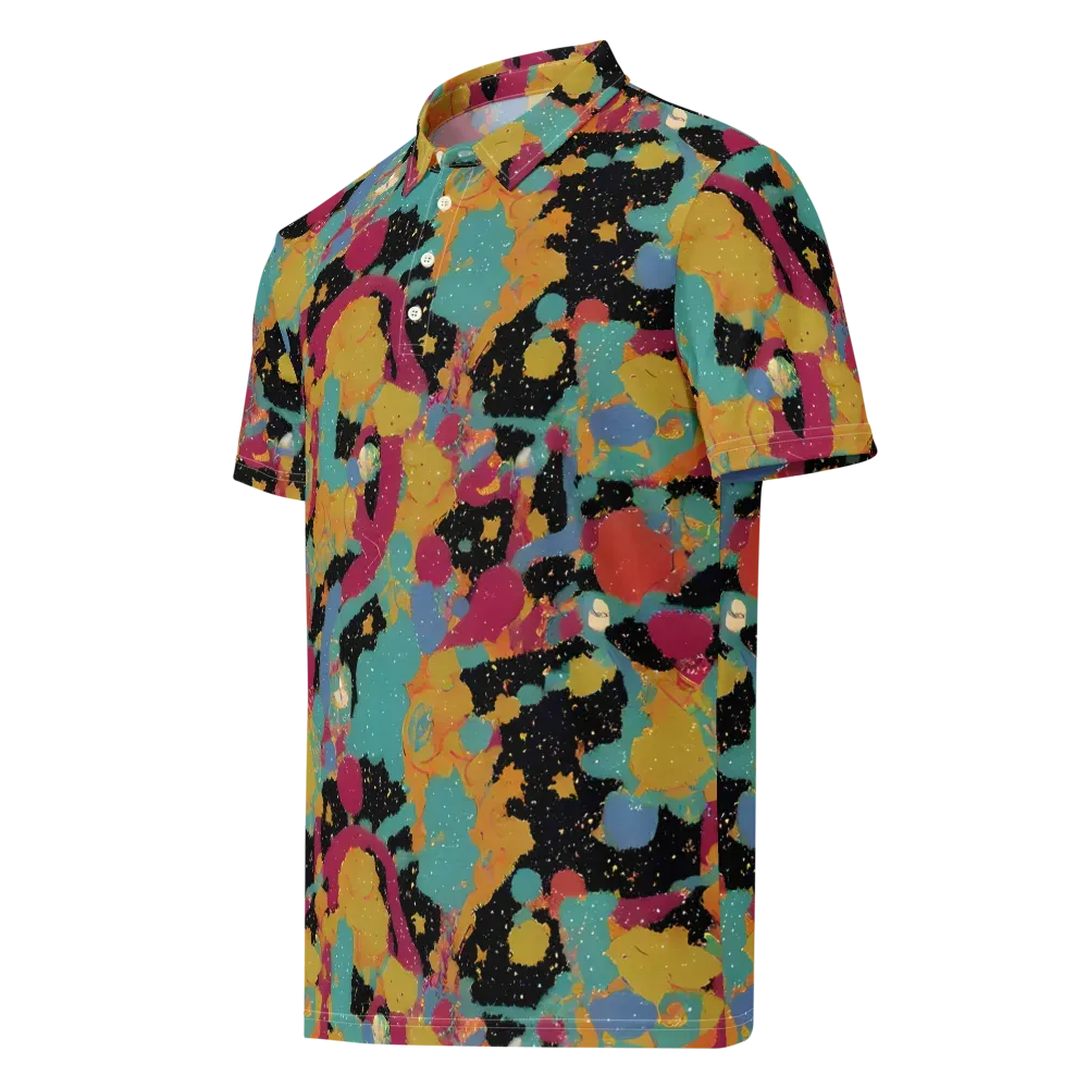 Saturated Reverie on Men's Slim Fit Polo Shirt — Left Front