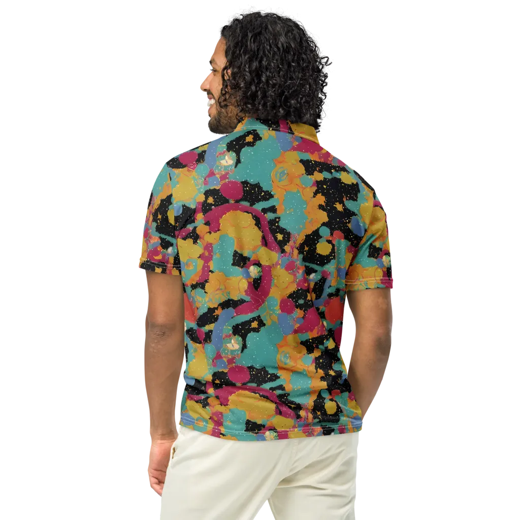 Saturated Reverie on Men's Slim Fit Polo Shirt — Back