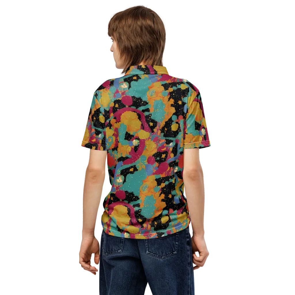 Saturated Reverie on Men's Slim Fit Polo Shirt — Back