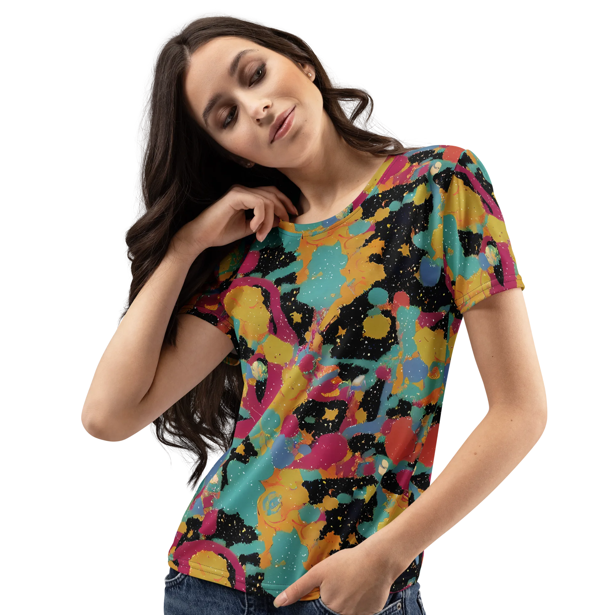 Saturated Reverie on Women's Crew Neck T-Shirt — Left Front