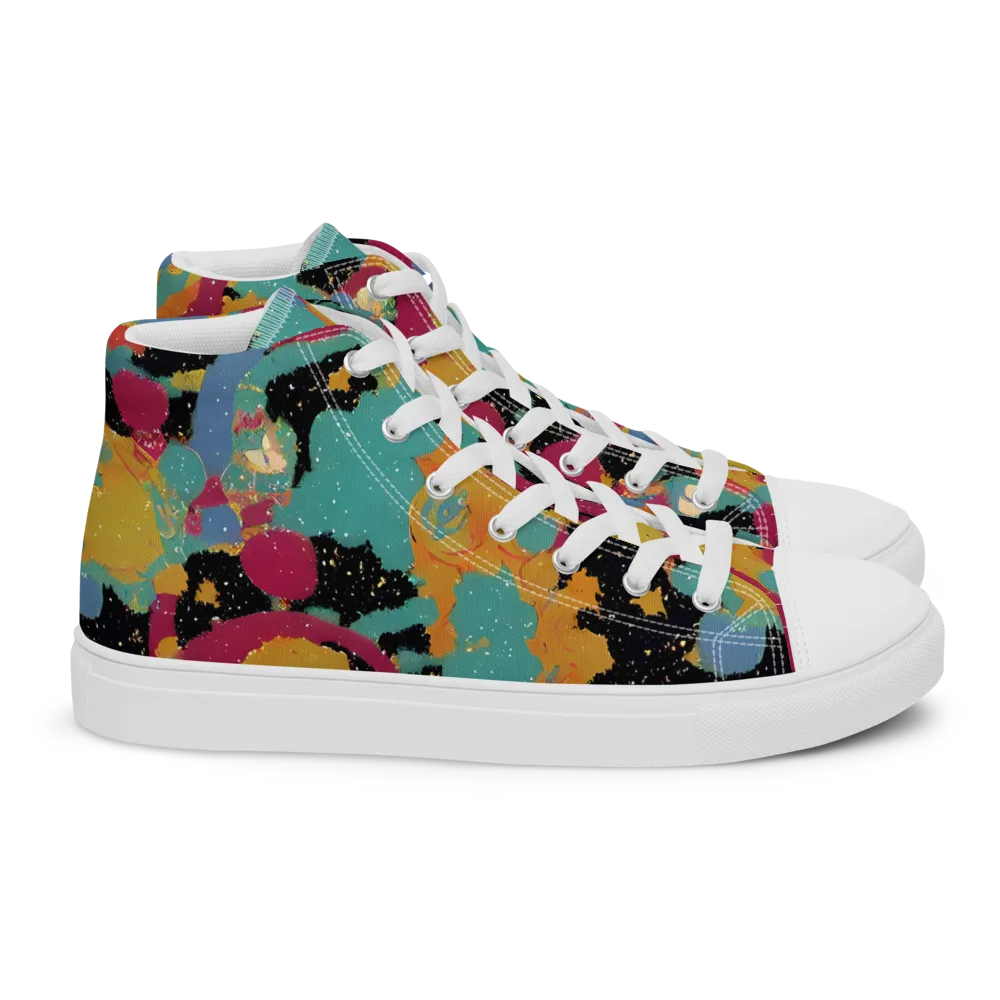 Saturated Reverie on Women's High Top Canvas Shoes — Right