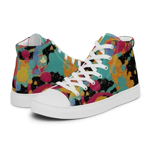 Saturated Reverie on a Women's High Top Canvas Shoes
