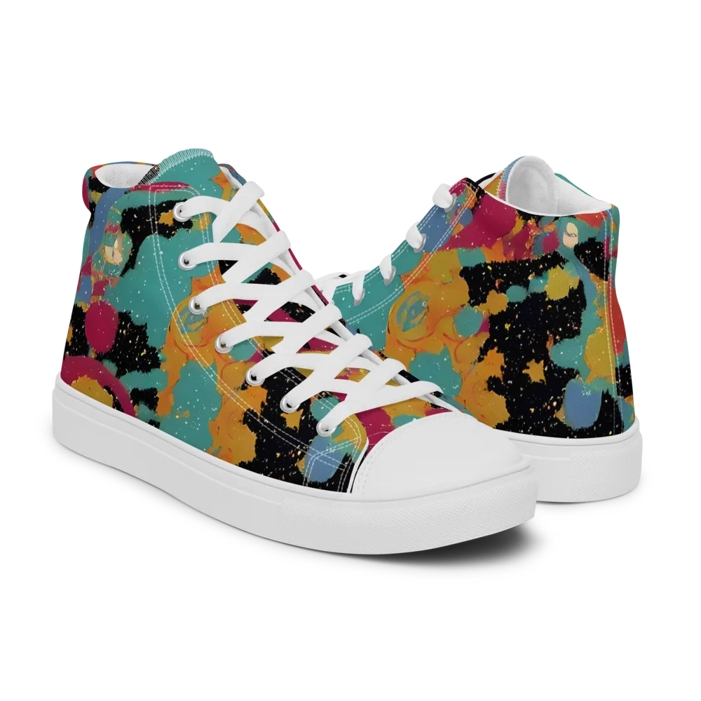 Saturated Reverie on Women's High Top Canvas Shoes — Right