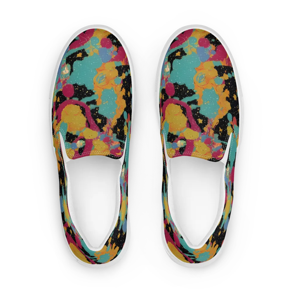 Saturated Reverie on Men's Slip-On Canvas Shoes — Front