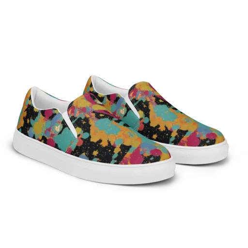 Saturated Reverie on a Men's Slip-On Canvas Shoes