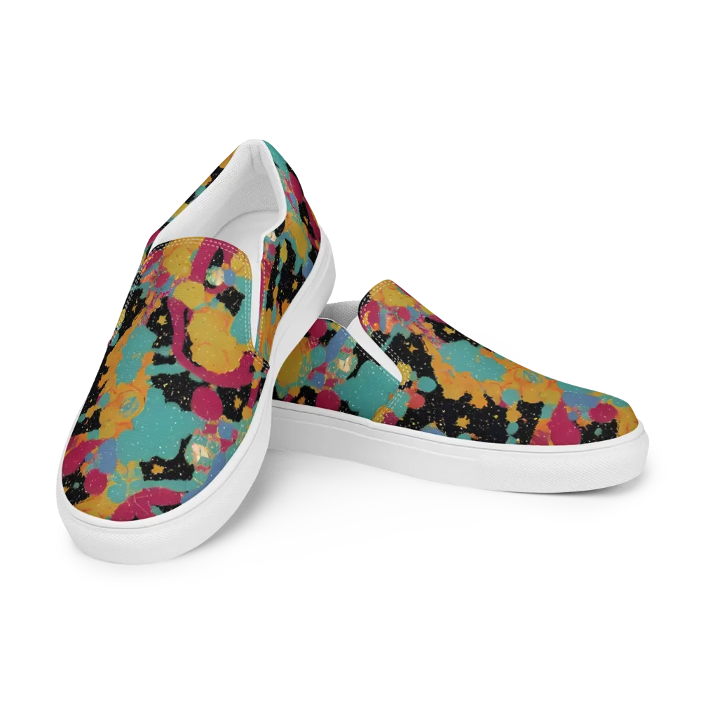 Saturated Reverie on Men's Slip-On Canvas Shoes — Left Front
