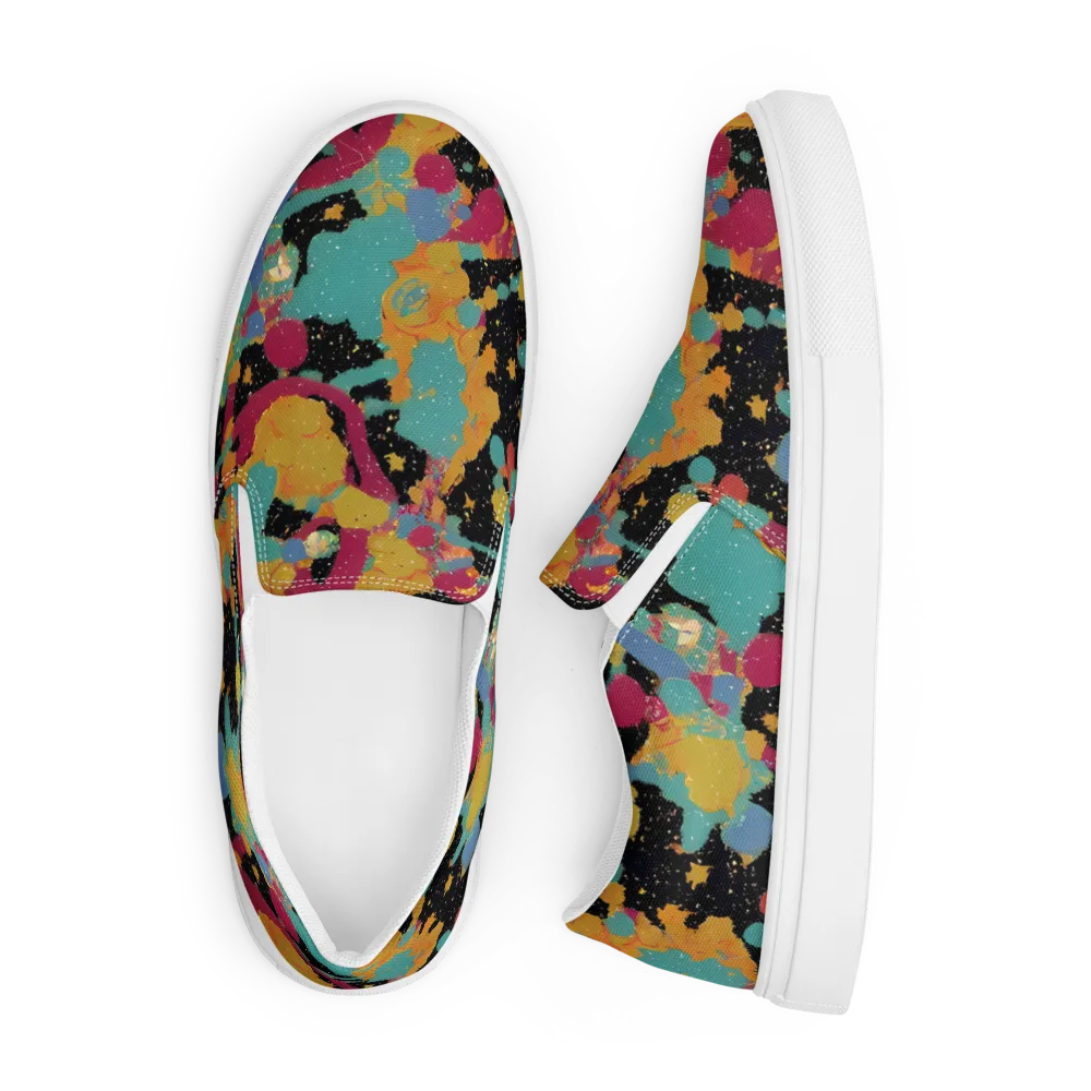 Saturated Reverie on Men's Slip-On Canvas Shoes — Front