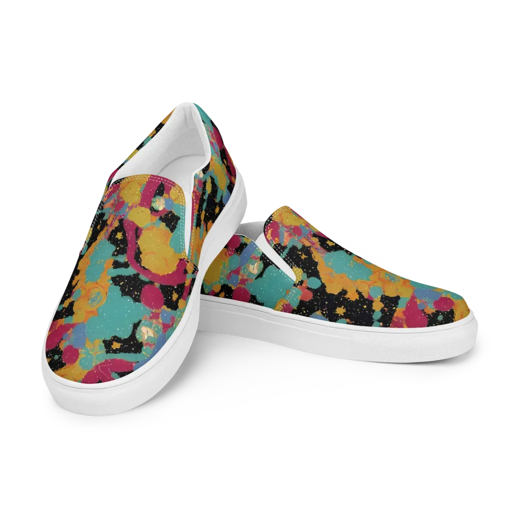 Saturated Reverie on Women's Slip-On Canvas Shoes — Left Front