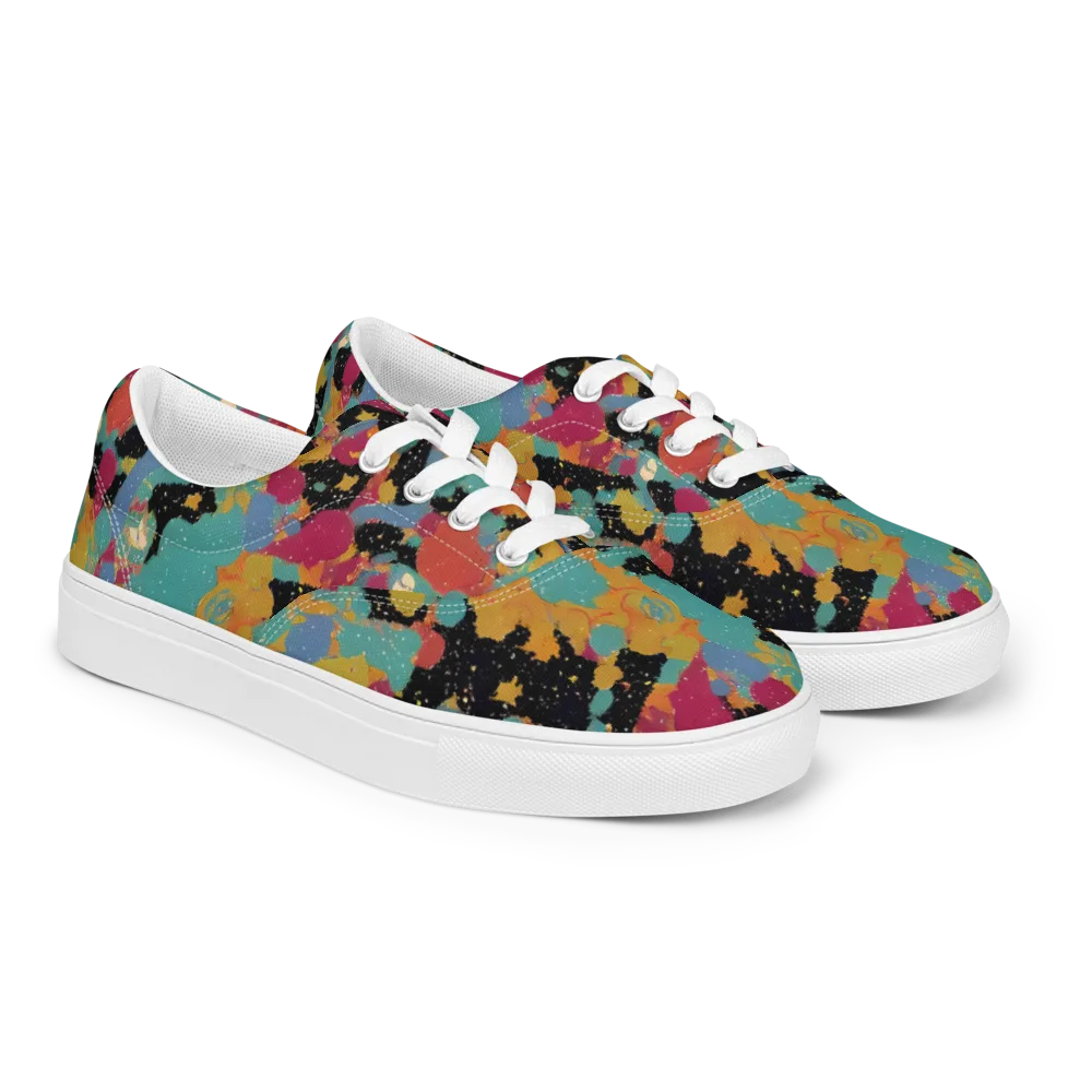 Saturated Reverie on Men's Lace-Up Canvas Shoes — Right Front