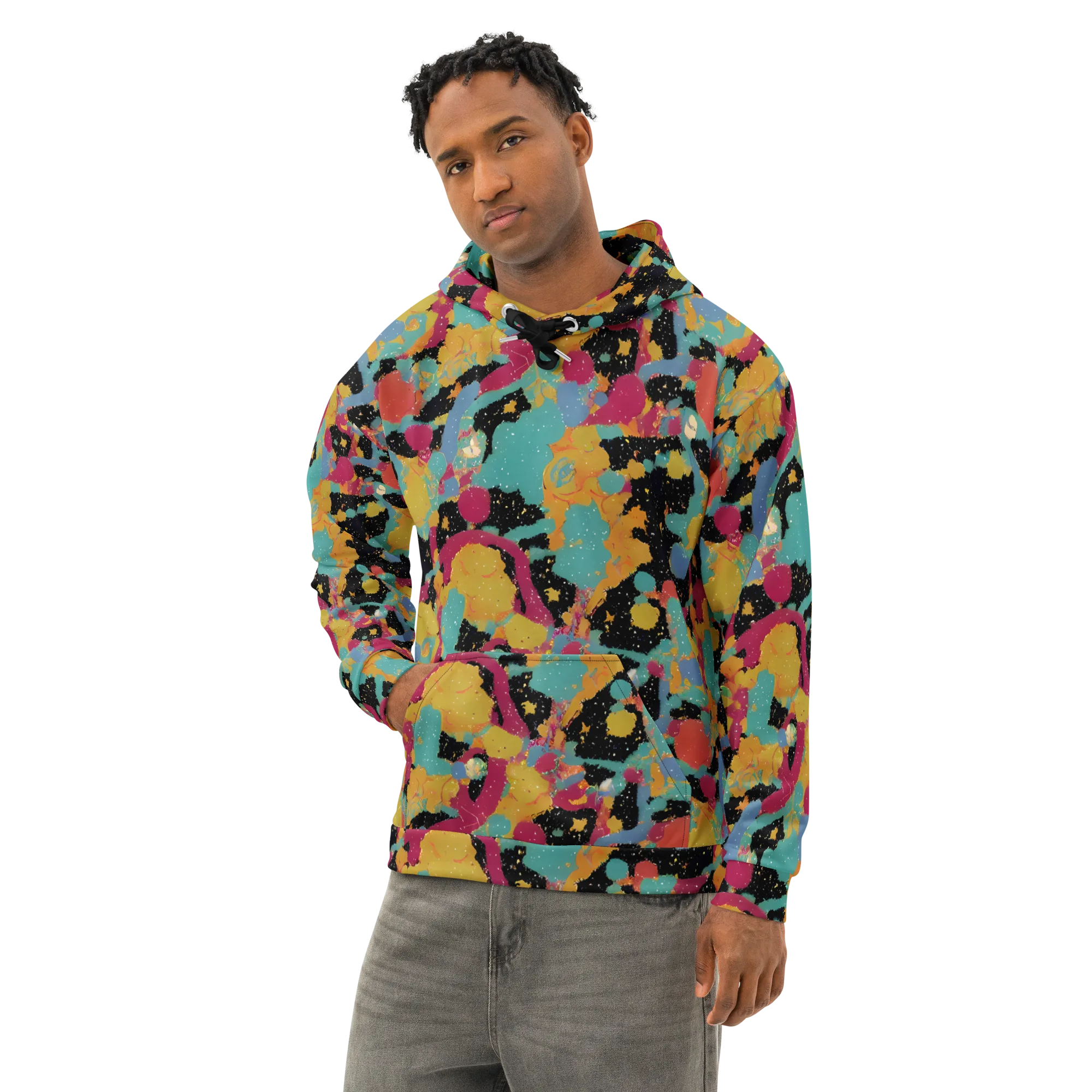 Saturated Reverie on Cotton Hoodie — Left Front