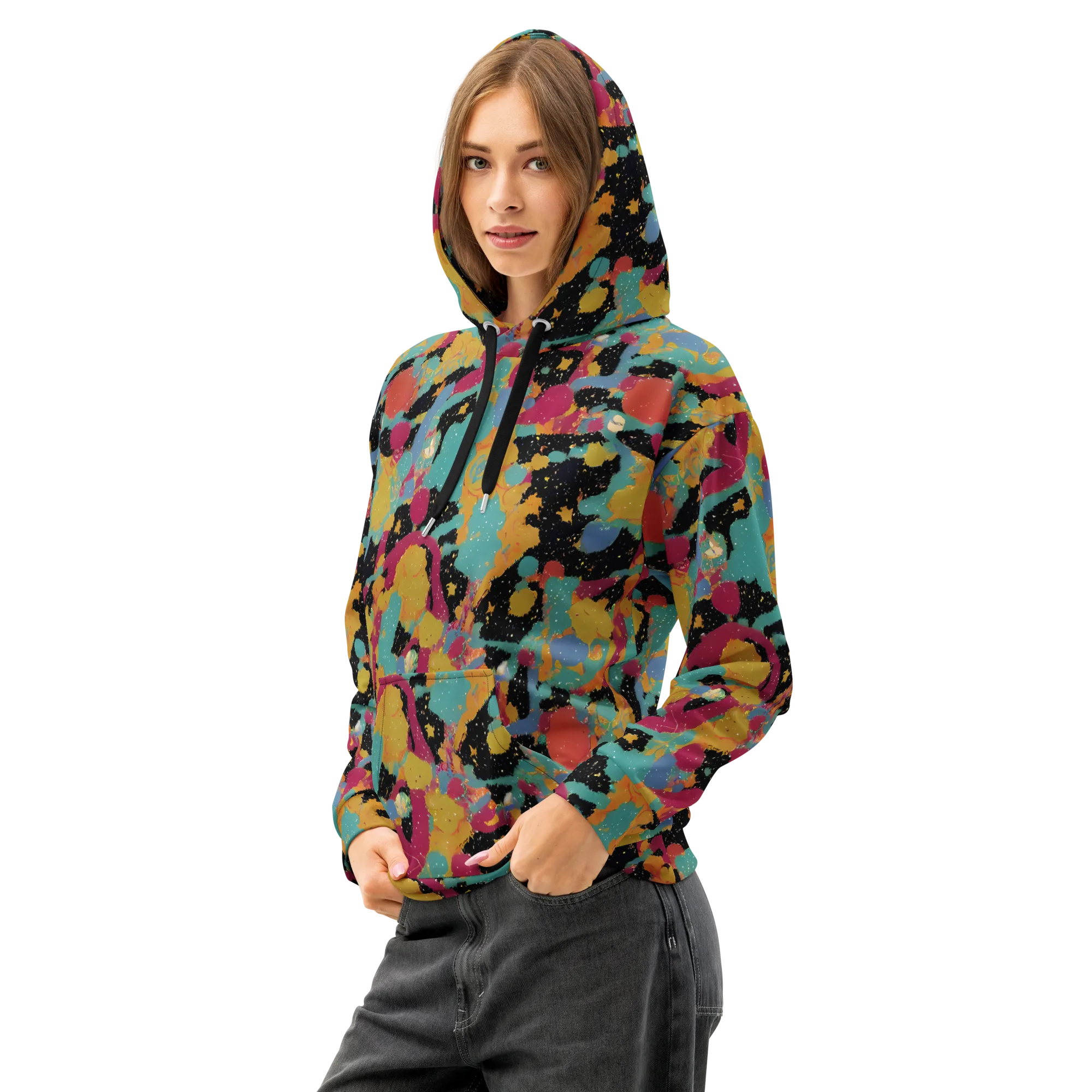 Saturated Reverie on Cotton Hoodie — Left Front