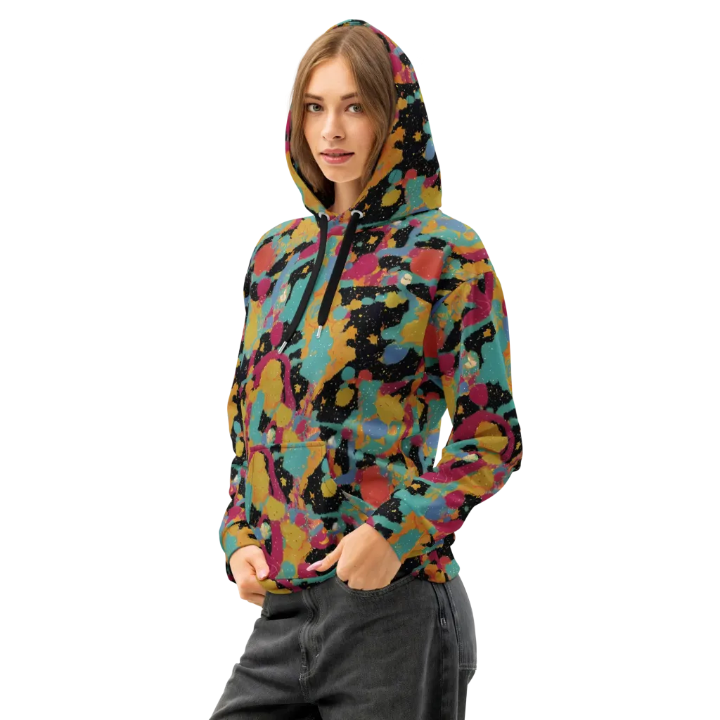 Saturated Reverie on Cotton Hoodie — Left Front