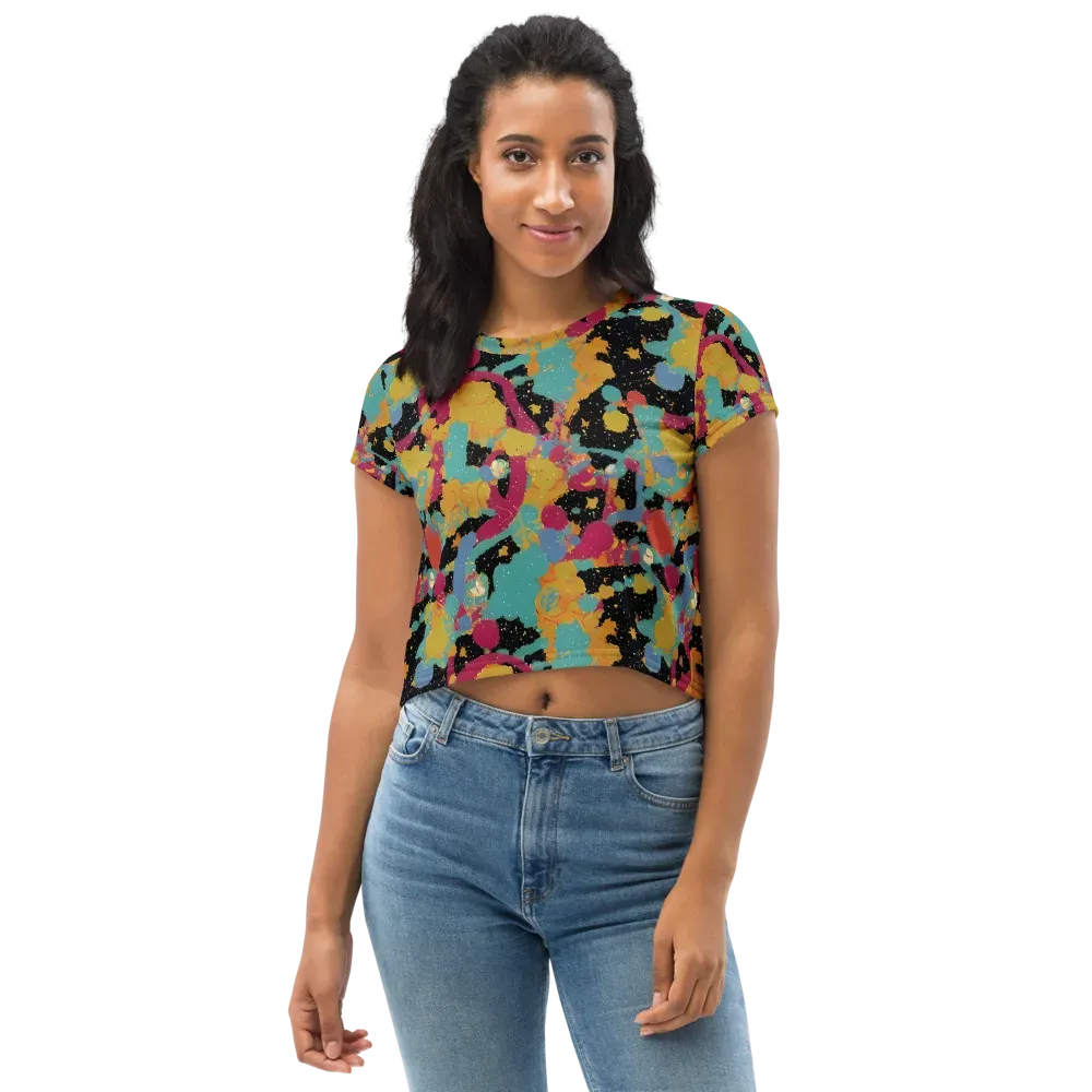 Saturated Reverie on Crop Tee — Front