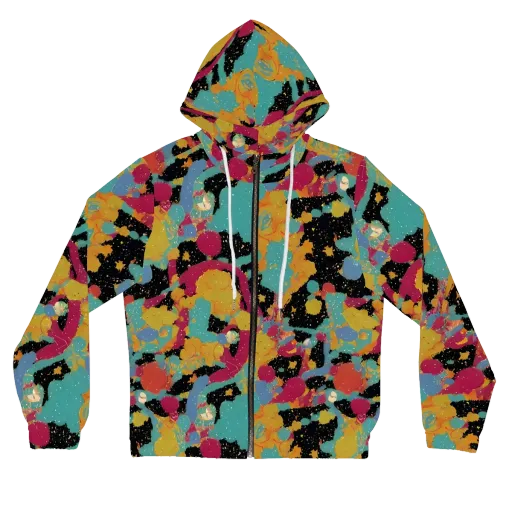 Saturated Reverie on a Women's Full-Zip Hoodie