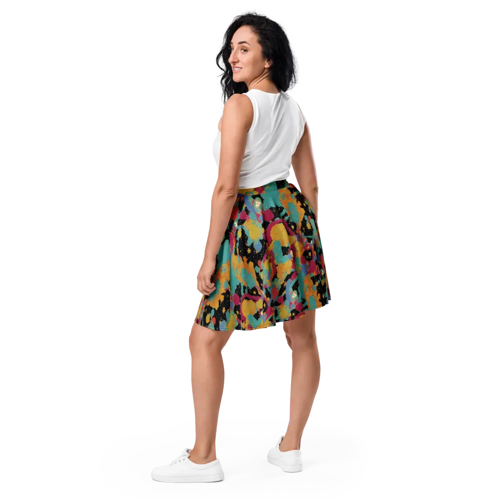 Saturated Reverie on Skater Skirt — Back