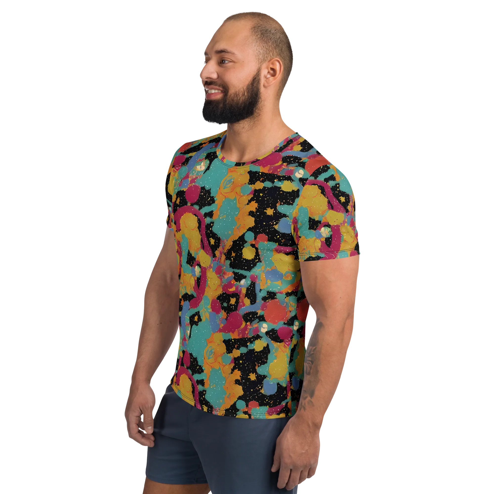 Saturated Reverie on Men's Athletic T-Shirt — Left