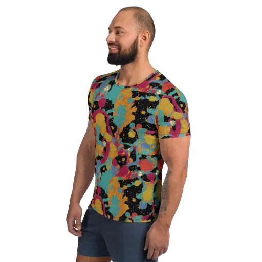 Saturated Reverie on a Men's Athletic T-Shirt