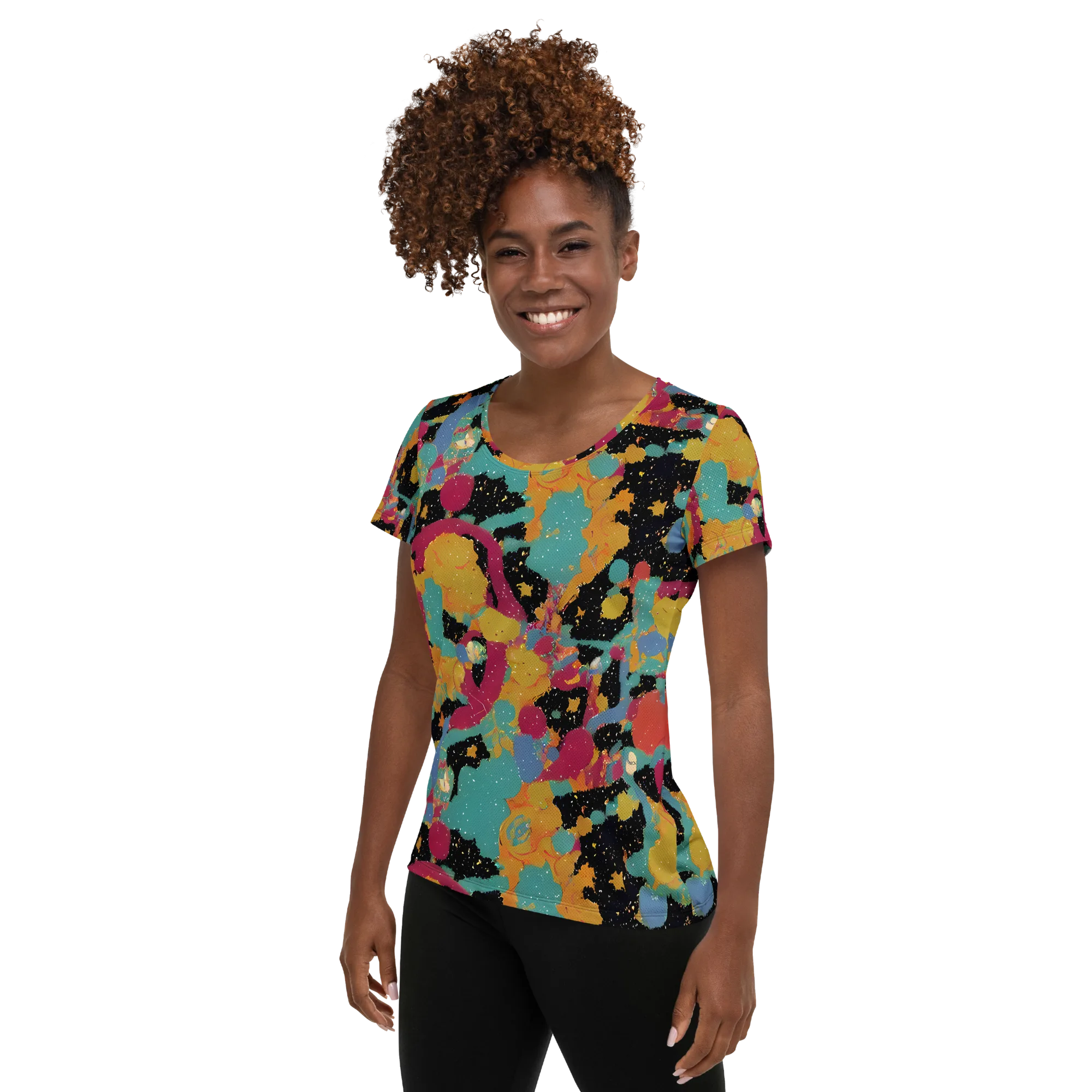 Saturated Reverie on Women's Athletic T-Shirt — Left