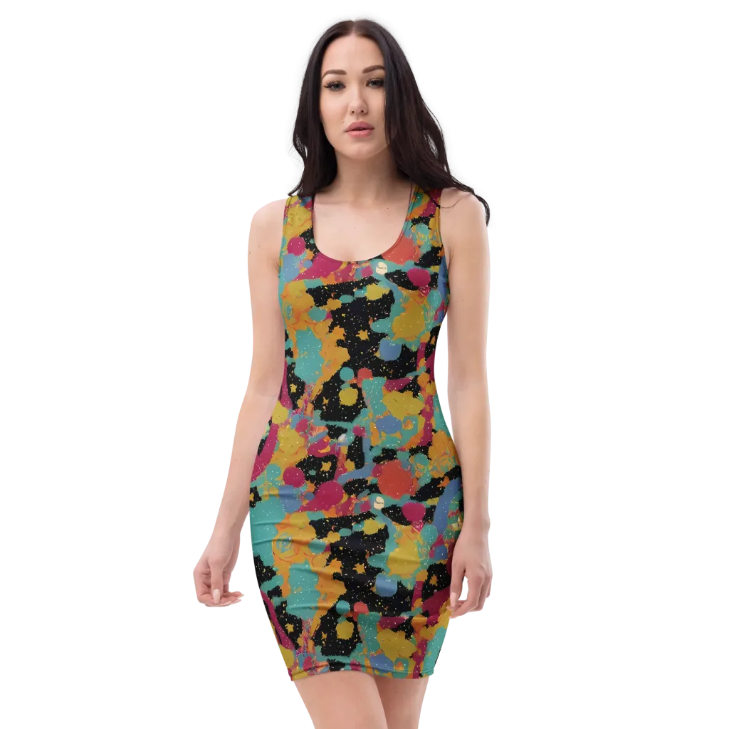 Saturated Reverie on Bodycon Dress — Front