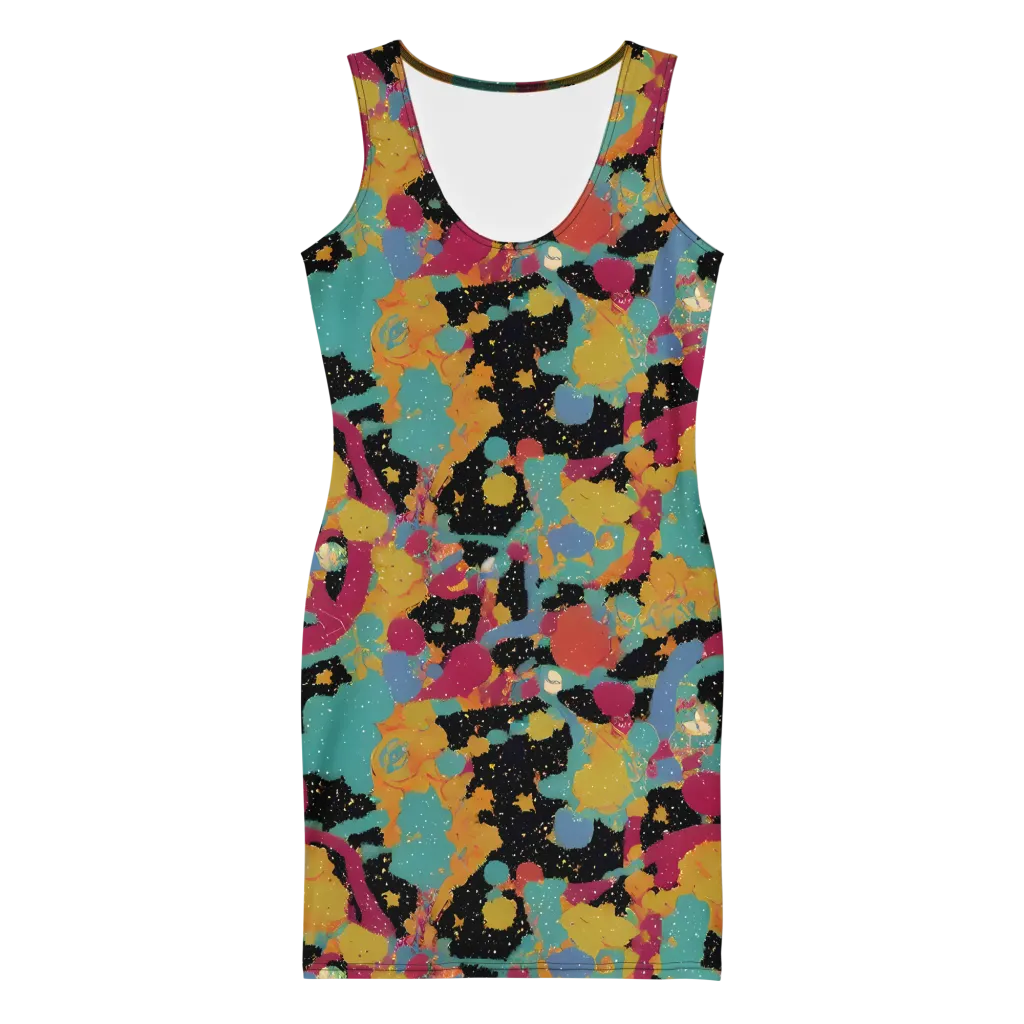 Saturated Reverie on Bodycon Dress — Front