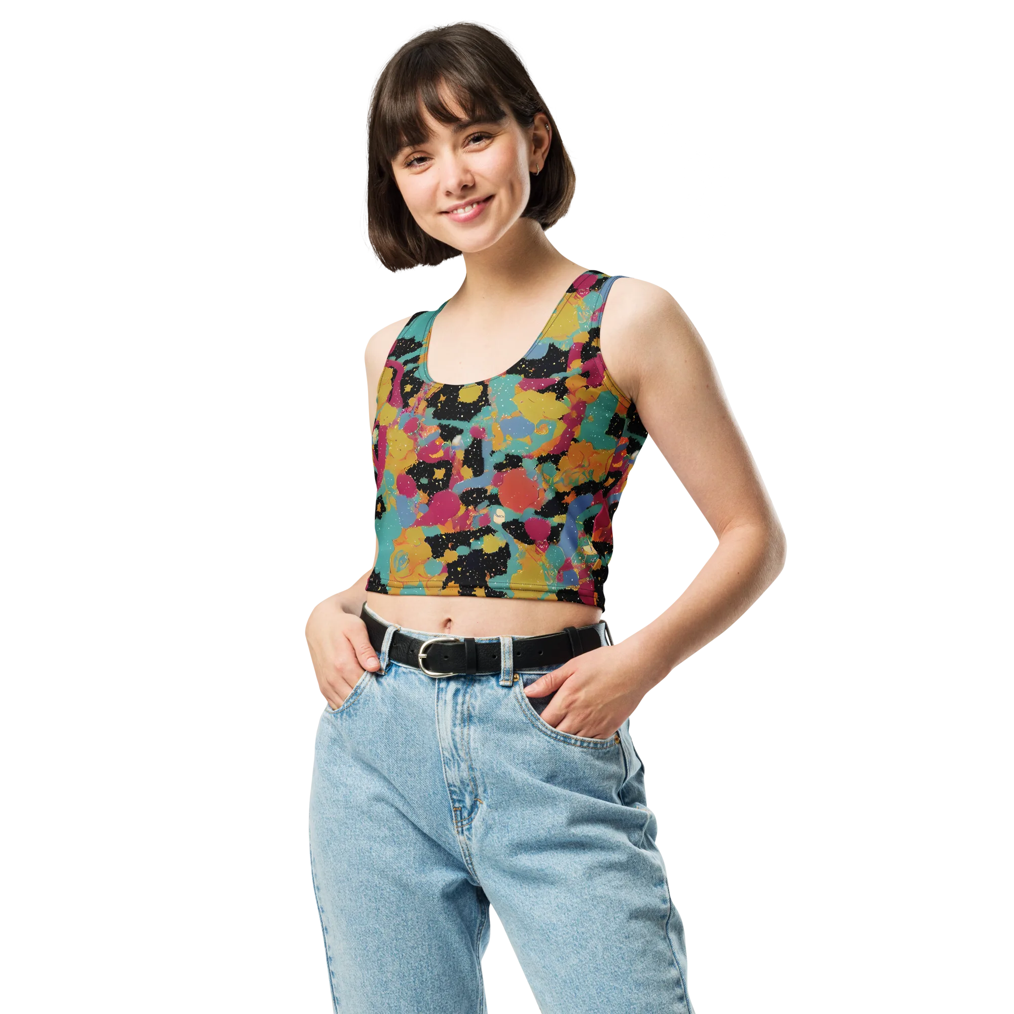 Saturated Reverie on Crop Top — Front