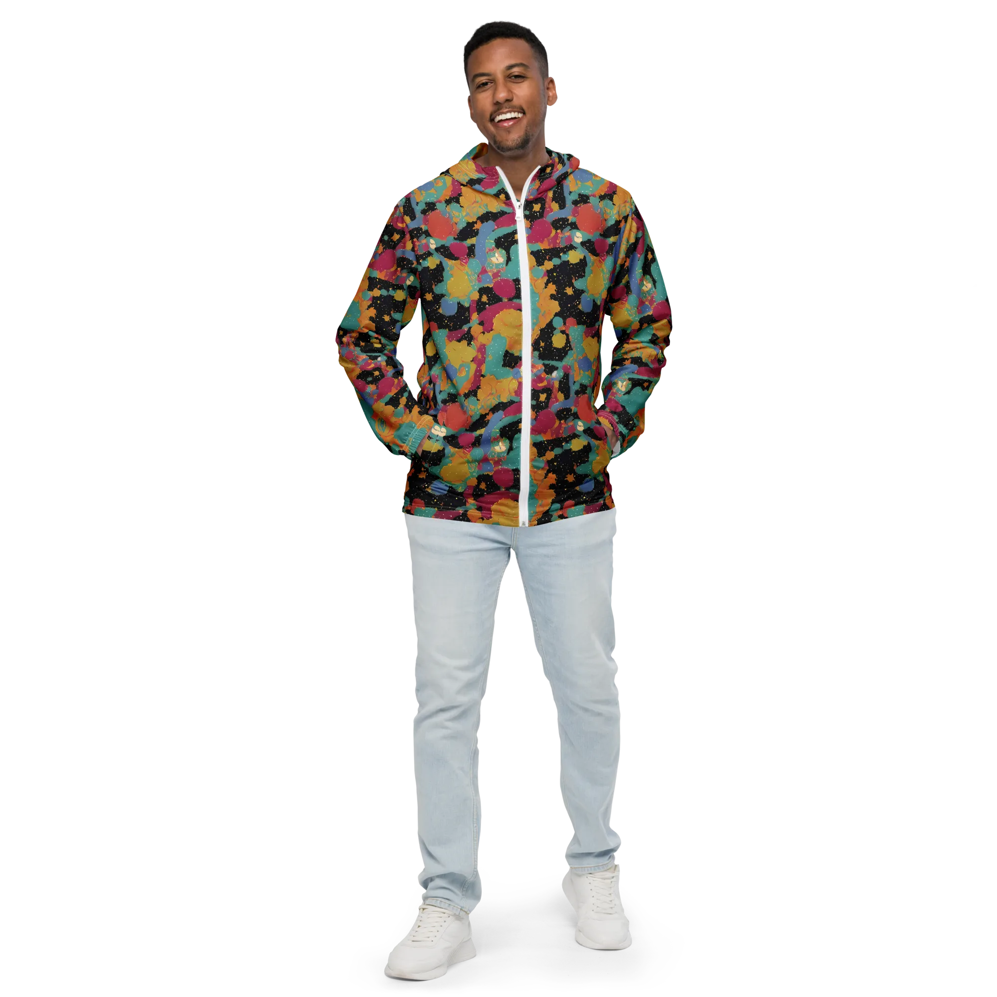 Saturated Reverie on Men's Windbreaker — Front