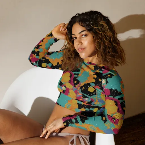 Saturated Reverie on a Long Sleeve Crop Top